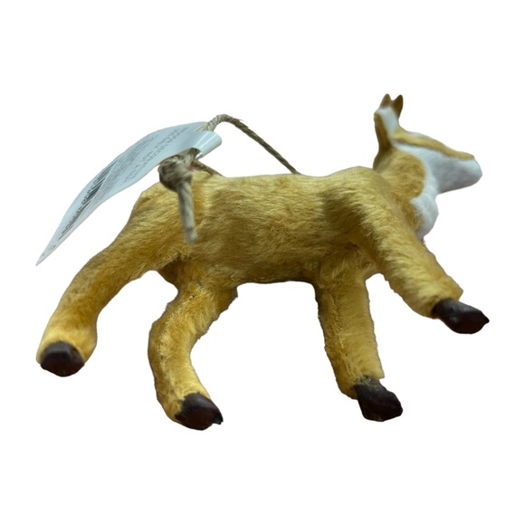Woodland Animals Deer Buck Faux Fur Christmas Ornament 4" Wondershop New - Picture 4 of 6